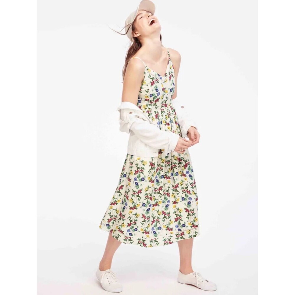 Old navy Floral Midi Dress Cottagecore Sundress Sleeveless Summer Casual M